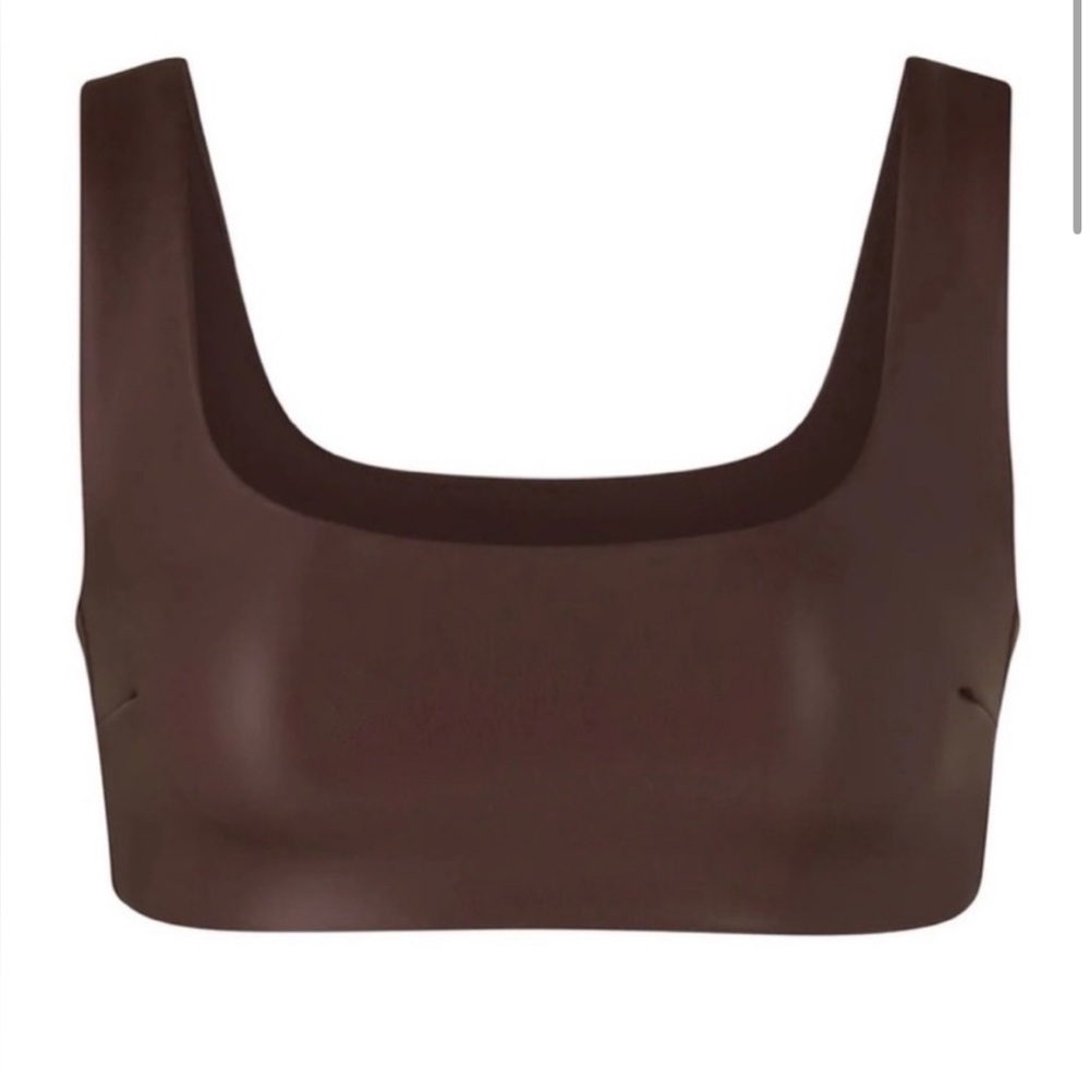 SKIMS Faux Leather Bralette Cocoa